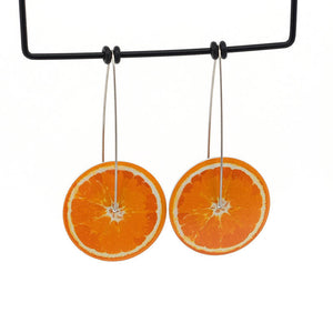 Cocktail Hour - Orange - medium circle drop hook earrings