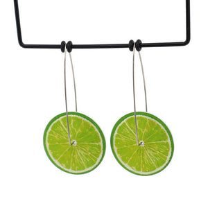 Cocktail Hour - Lime - medium circle drop hook earrings